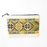 Rectangle Embroidered Makeup Bag - Multi Colors - Blue