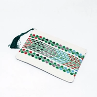 Rectangle Embroidered Makeup Bag - Multi Colors - Blue