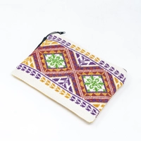 Rectangle Embroidered Makeup Bag - Multi Colors - Blue