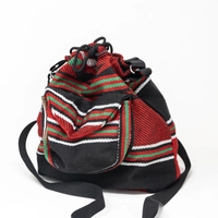 Bedouin Embroidered Backpack with External Pocket - Red