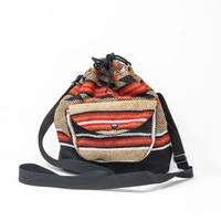 Bedouin Embroidered Backpack with External Pocket - Red