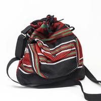 Bedouin Embroidered Backpack with External Pocket - Red