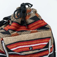 Bedouin Embroidered Backpack with External Pocket - Red