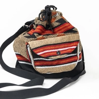 Bedouin Embroidered Backpack with External Pocket - Red