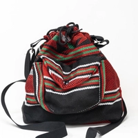 Bedouin Embroidered Backpack with External Pocket - Red