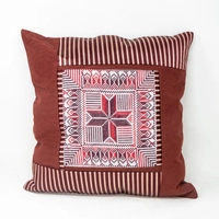 Flower Embroidered Square Pillow Cover