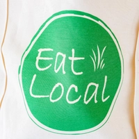 Printed White Tote Bag "Eat Local"