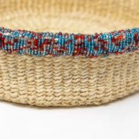 Natural Sisal Basket Bowl Set - Multi Colors - Yellow