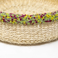 Natural Sisal Basket Bowl Set - Multi Colors - Yellow