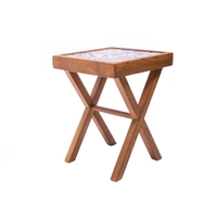 طاولة جانبية من الخشب والسيراميك 