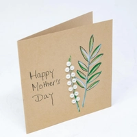 Happy Mothers Day Post Card - Olive Branch Pattern