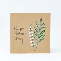 Happy Mothers Day Post Card - Olive Branch Pattern