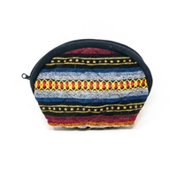 Embroidered Large Cosmetic Pouch - Multiple Patterns - Pattern 1