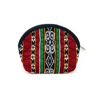 Embroidered Large Cosmetic Pouch - Multiple Patterns - Pattern 1