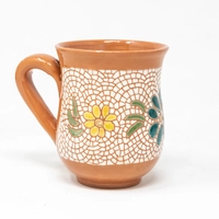 Ceramic Mosaic Painted Cup - Multiple Patterns - Floral