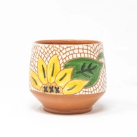 Plant Container with a Plate - Different Designs - Floral