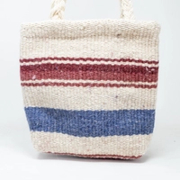 Medium Canvas Fabric Tote Bag - Multiple Colors - Red-Blue-Green