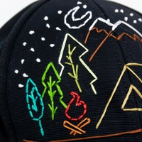 Black Hand Embroidered Cap