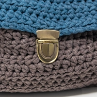 Small Knitted Bag - Blue and Dark Gray
