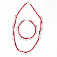 Red Beaded Accessories Set