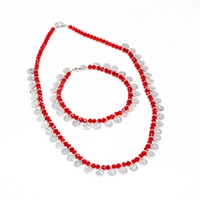 Red Beaded Accessories Set