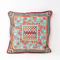 Colorful Upcycled Embroidered Cushion Cover
