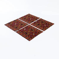 Colorful Square Embroidered Plate Coasters Set - Four Pieces - 2 Pieces