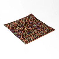 Colorful Square Embroidered Plate Coasters Set - Four Pieces - 2 Pieces