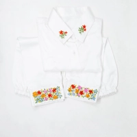 White Floral Collar and Cuff Set