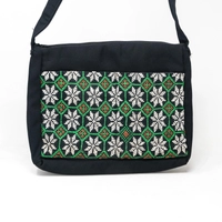 Black Cross Body Bag With Floral Embroidery