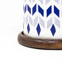 Table Lamp with Geometrical Patterns - White and Blue