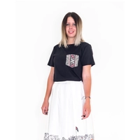 Midi Off White Skirt - Amman Skyline - Small