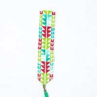 Embroidered Handmade Bookmark - Multiple Patterns - Green & Orange