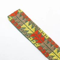 Embroidered Handmade Bookmark - Multiple Patterns - Green & Orange