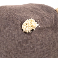 Handmade Cube-Shaped Seat Made of Recycled Wool for Exceptional Comfort - Brown