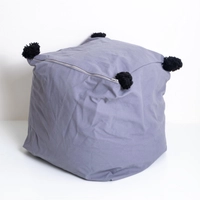 Handmade Cube-Shaped Seat Made of Recycled Wool for Exceptional Comfort - Brown