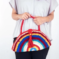 Semi Circle Crochet Handbag