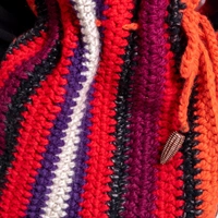 Red Colorful Rag Rug Handbag