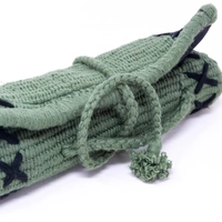 Woolen Roll Up Pouch Organizer - Teal