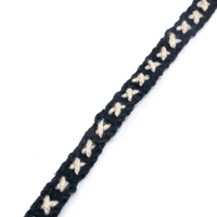 Woolen Embroidery Bracelet - Black