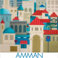 بوستر ملون لمدينة عمان