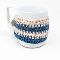 Blue and White Striped Cup Sleeve