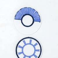 Round Embroidery Coasters Set Of Two - Red & Green