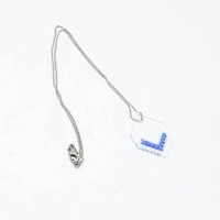 Silver Embroidered Necklace - Two Color Options - Blue