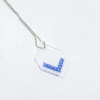 Silver Embroidered Necklace - Two Color Options - Blue