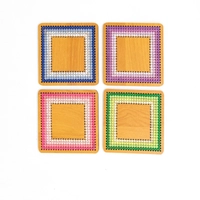 Set Of Four Embroidered Coasters