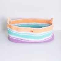 Colorful Crochet Toy Basket