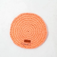 Hand Knitted Cooking Pot Crochet Coaster - Multiple Colors - Pink