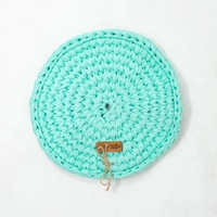 Hand Knitted Cooking Pot Crochet Coaster - Multiple Colors - Pink