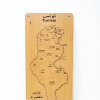 ديكور حائط خشب - خريطة تونس